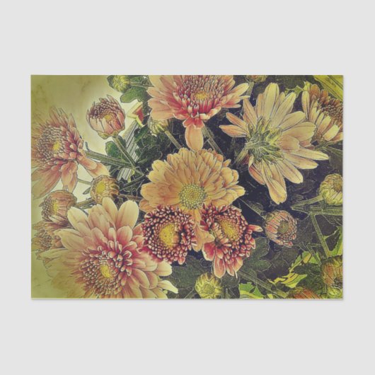 ヴィンテージの花柄 薄葉紙 (正面)