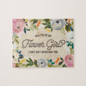 ヴィンテージの花模様|のフラワー・ガールのパズル ジグソーパズル (横)