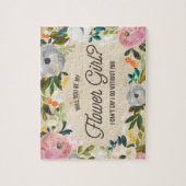 ヴィンテージの花模様|のフラワー・ガールのパズル ジグソーパズル (縦)