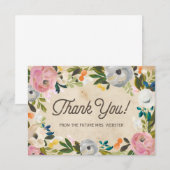 ヴィンテージの花模様|のブライダルシャワーの平たい箱は感謝していしています サンキューカード (正面/裏面)