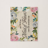 ヴィンテージの花模様|のメイド・オブ・オーナー(花嫁付き添い人)のパズル ジグソーパズル (縦)