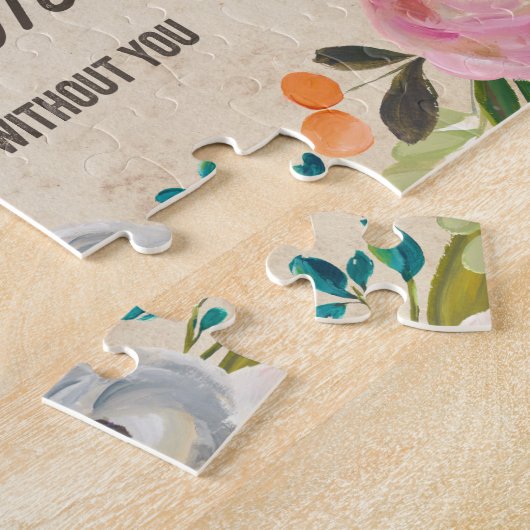 ヴィンテージの花模様|の後輩の新婦付添人のパズル ジグソーパズル (側面)