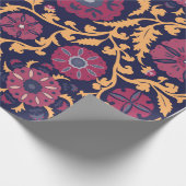ヴィンテージの花模様。ウズベク・スザニ国立オルナ ラッピングペーパー (角)