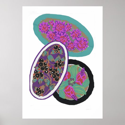 ヴィンテージの花模様,エレガントアールヌーボー ポスター (正面)