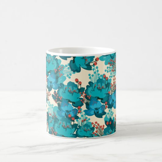 ヴィンテージの花模様 コーヒーマグカップ (中央)