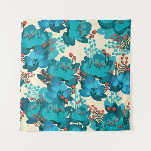 ヴィンテージの花模様 タペストリー (正面)