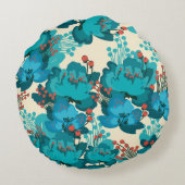 ヴィンテージの花模様 ラウンドクッション (裏面)