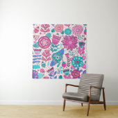 ヴィンテージの花模様。継ぎ目のない植物の質感、  タペストリー (インサイチュ)