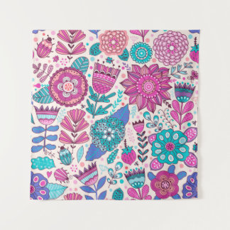 ヴィンテージの花模様。継ぎ目のない植物の質感、  タペストリー