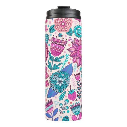 ヴィンテージの花模様。継ぎ目のない植物の質感、  タンブラー (正面)