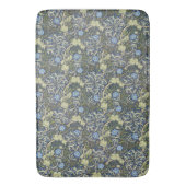 ヴィンテージの花模様（青） バスマット (正面縦)