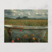 ヴィンテージの花畑 ポストカード (正面)