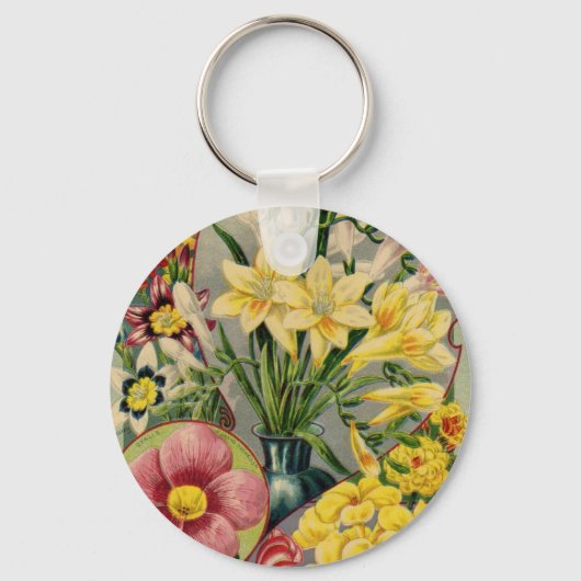 ヴィンテージの花種カタログ キーホルダー (正面)