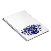 ヴィンテージの花籠ブルーウッドカット手帳 ノートブック (右側)