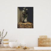 ヴィンテージの花絵を描の暗い農家 ポスター (キッチン)