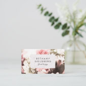 ヴィンテージの花花束の花柄の名刺 名刺 (スタンド正面)