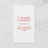 ヴィンテージの花赤い愛ハートの名刺 名刺 (裏面)