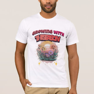 ヴィンテージの花開く花のメンズグラフィックTシャツ Tシャツ