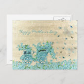 ヴィンテージの花馬車 – Happy Mother's Day ポストカード (正面/裏面)