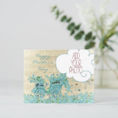 ヴィンテージの花馬車 – Happy Mother's Day ポストカード (スタンド正面)