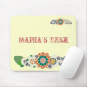 ヴィンテージの花!! あなたの名前を加えて下さい!! マウスパッド (マウス)