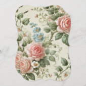 ヴィンテージの花：エレガントフローラフラットカード (正面/裏面)