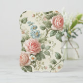 ヴィンテージの花：エレガントフローラフラットカード (スタンド正面)