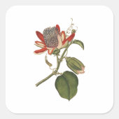 ヴィンテージの花 スクエアシール (正面)