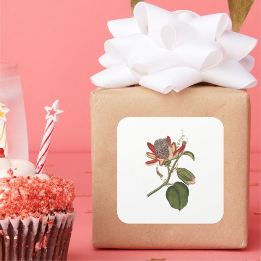 ヴィンテージの花 スクエアシール (パーティー)