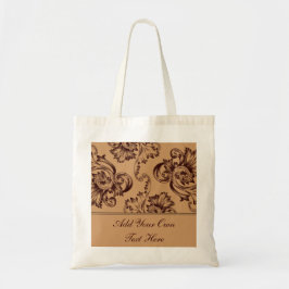 ヴィンテージの花（ダークブラウン） トートバッグ