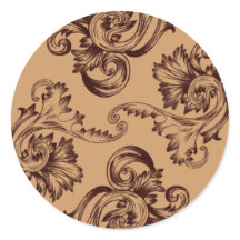 ヴィンテージの花（ダークブラウン）