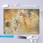 ヴィンテージの花 – ティッシュペーパー 薄葉紙 (クラフト)