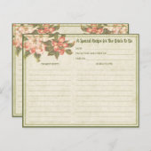 ヴィンテージの花 |ブライダルシャワーレシピカード (正面/裏面)