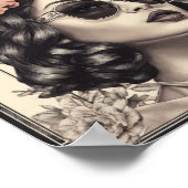 ヴィンテージの花 ポスター (角)