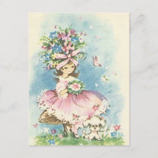 ヴィンテージの花 ポストカード (正面)