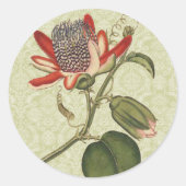 ヴィンテージの花 ラウンドシール (正面)