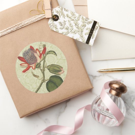 ヴィンテージの花 ラウンドシール (ギフト)