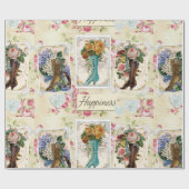 ヴィンテージの花 ラッピングペーパー (フラット)