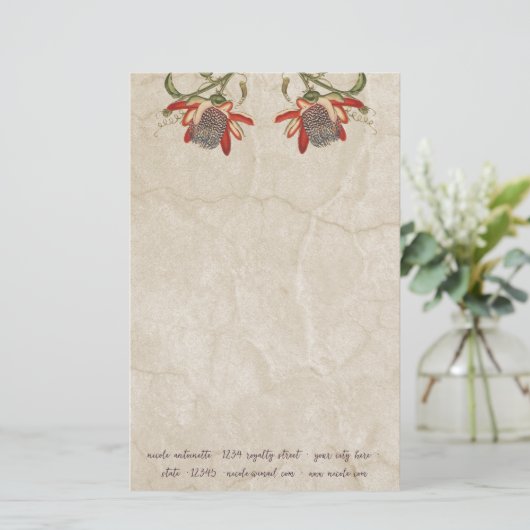 ヴィンテージの花 便箋 (スタンド正面)