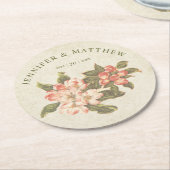 ヴィンテージの花 | 応援結婚コースター ラウンドペーパーコースター (アングル)