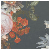 ヴィンテージの花（濃い青） ファブリック (クローズアップ)