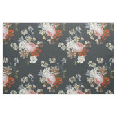 ヴィンテージの花（濃い青） ファブリック (ファットクウォーター)