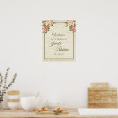 ヴィンテージの花 |結婚の案内記号 ポスター (キッチン)