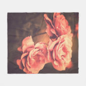 ヴィンテージの花,花,バラ,アンティーク,背面 フリースブランケット (正面(横))