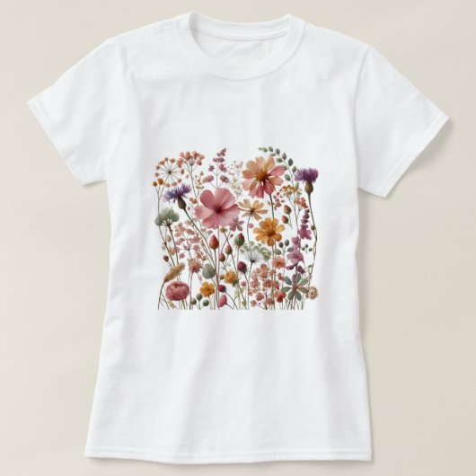 ヴィンテージの花 Tシャツ (デザイン正面)