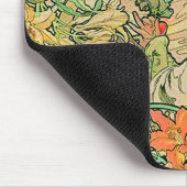 ヴィンテージの花byアルフォンスミュシャ マウスパッド (コーナー)