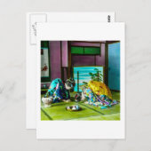 ヴィンテージの芸者の挨拶|過去記事 ポストカード (正面/裏面)