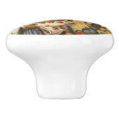 ヴィンテージの芸者の陶磁器のノブ セラミックノブ (側面)