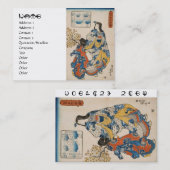 ヴィンテージの芸者のukiyo-eのUtagawaクラシックなスクロール 名刺 (正面/裏面)