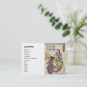 ヴィンテージの芸者のukiyo-eのUtagawaクラシックなスクロール 名刺 (スタンド正面)